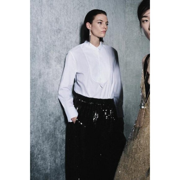 ZARA ZW COLLECTION LIMITED EDITION SEQUIN PANTS - Picture 5 of 9